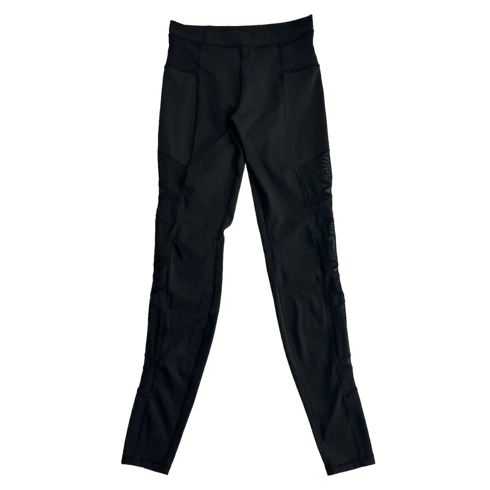 Lululemon Leggings Womens Size 6 Just Breathe Pant High Rise Tight Mesh Black